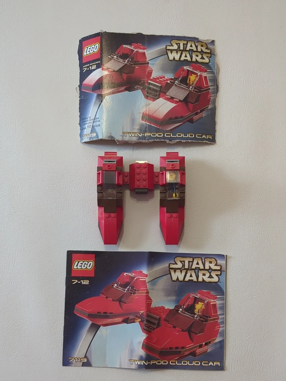 Vintage Star Wars Lego Set 7119 Twin-Pod Cloud Car With Minifigure 2002 Legos